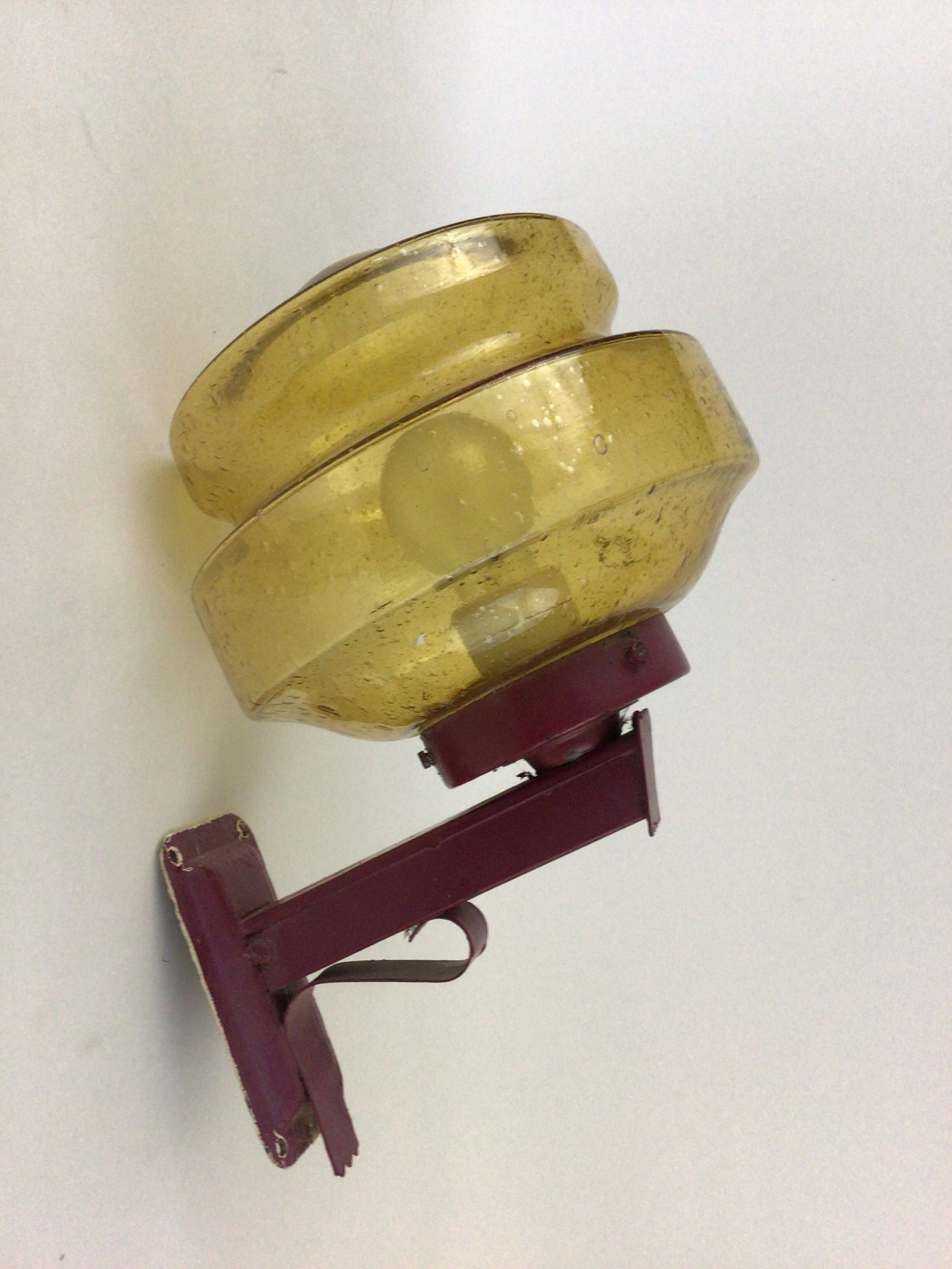 Outdoor wall lamp in yellow glass wet effect