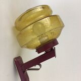 Outdoor wall lamp in yellow glass wet effect