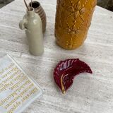 Plat feuille Vallauris rouge bordeaux