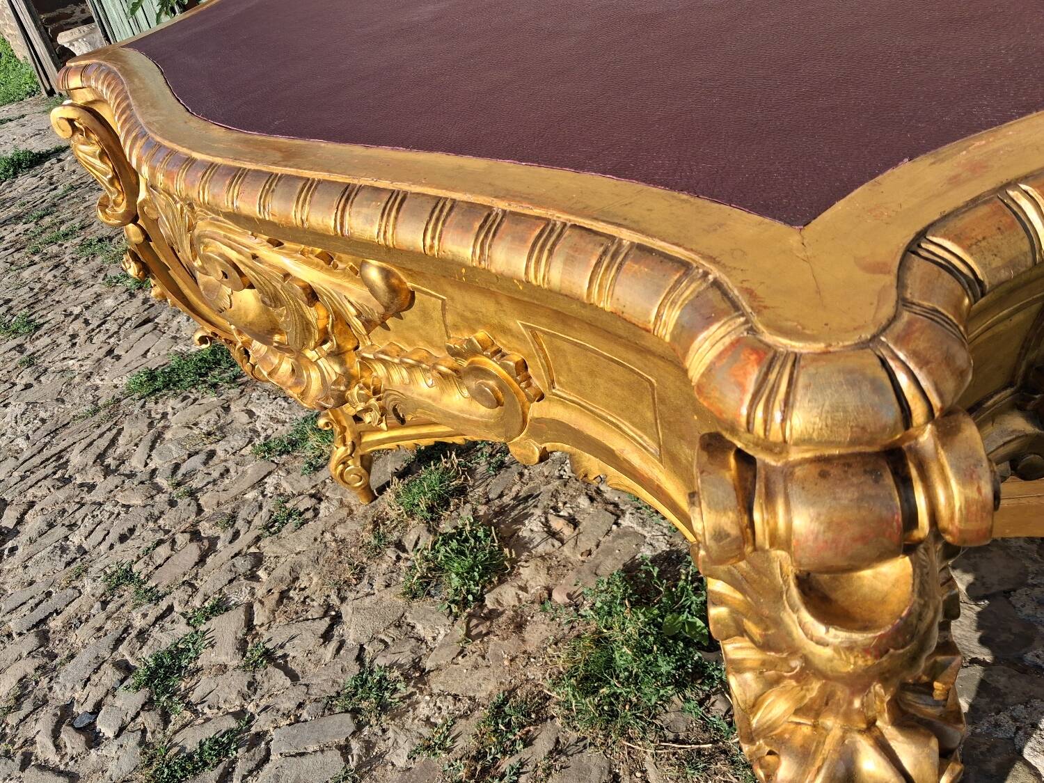 19th century gilded wood center table