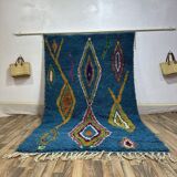 Teal blue Moroccan rug 150/250cm