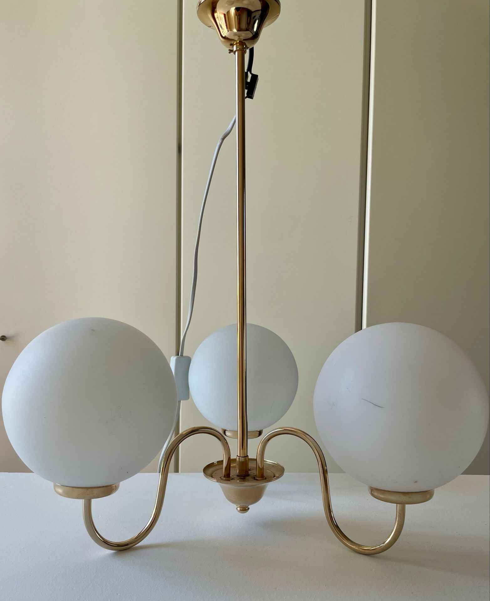 Lustre laiton opaline vintage
