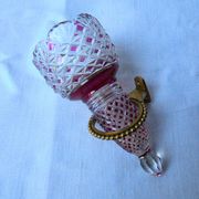Vase de voiture en cristal taillé et teinté "Baccarat",Art Deco