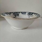 Antique salad bowl from Moulin des Loups, blue Marie-Louise pattern