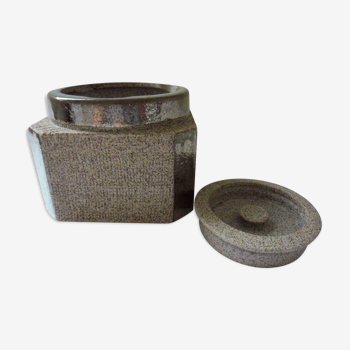 Metallescent sandstone tobacco pot by Lucien Brisoux (1878-1963)