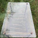 Coffee table double top glass and vintage metal