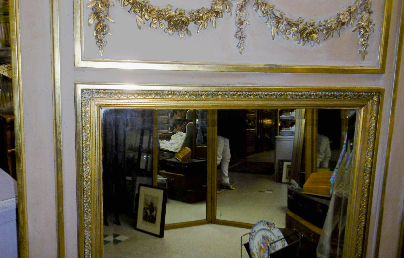 Fireplace mirror Louis XVI style trumeau 103x149cm