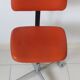 Eurosit vintage industrial workshop chair in chromed metal and orange imitation leather