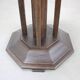Art Deco chess table from the 1930s with a hand-decorated brass top and a stained oak base.