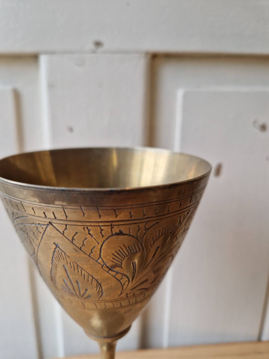 Lot 5 Calisse Verre En Laiton