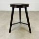 Tabouret tripode industriel métal et bois