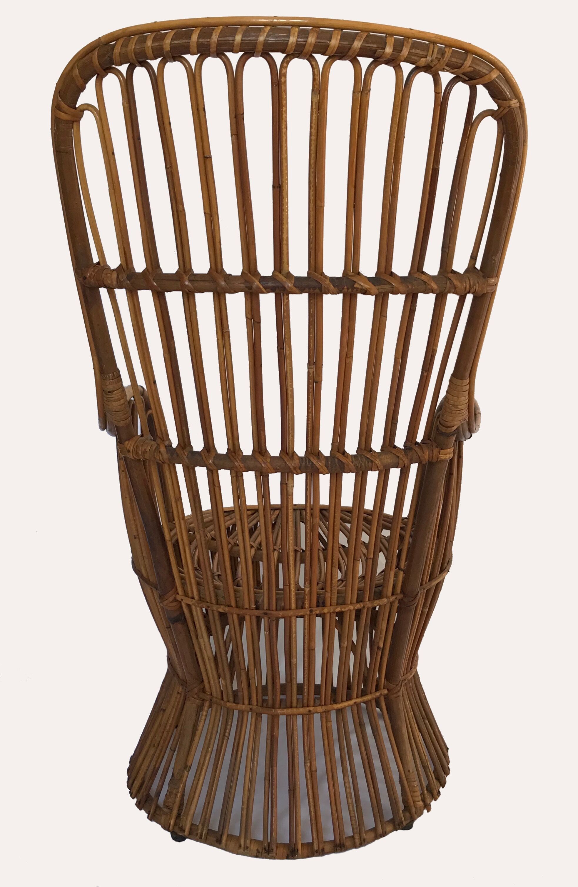 Rattan chair by Dal Vera, Italy 1950
