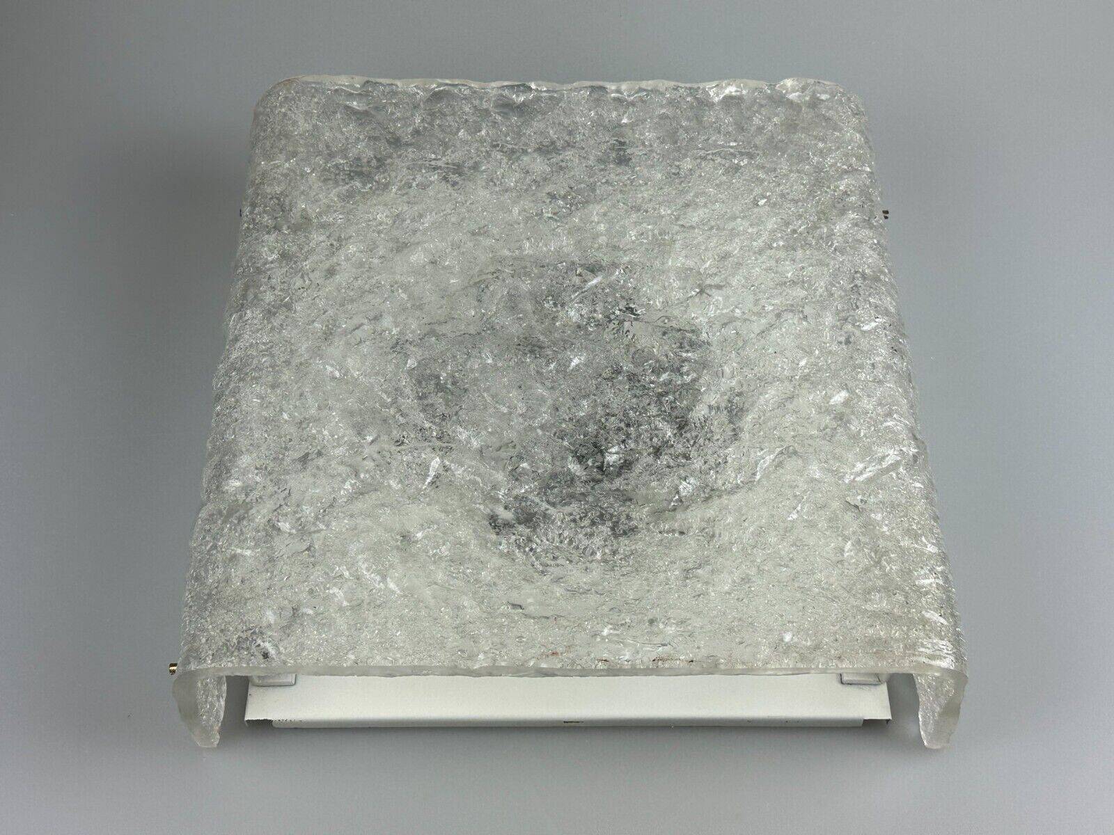 60s 70s ice glass flush mount ceiling lamp by Kaiser Leuchten Germany