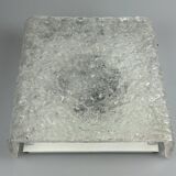 60s 70s ice glass flush mount ceiling lamp by Kaiser Leuchten Germany