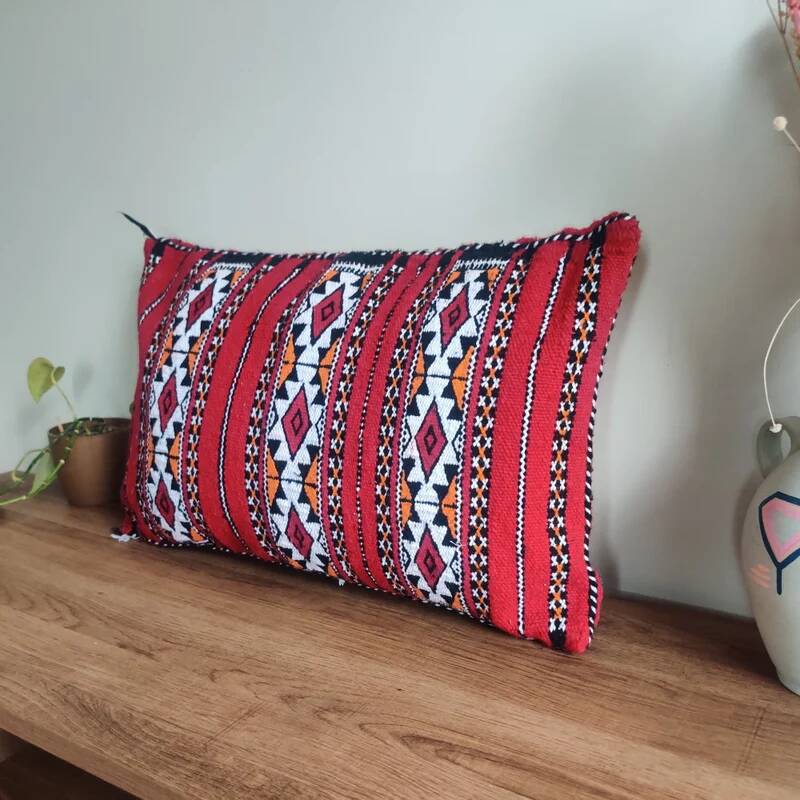 Coussin marocain rouge kilim