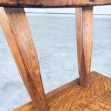 French Folk Art Rustic Dining Chair Set in Oak, 1940s, Set of 6