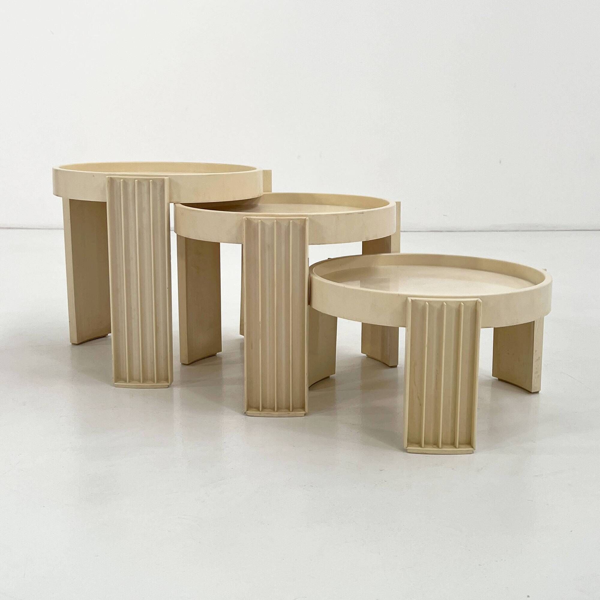3 nesting tables Marema by Gianfranco Frattini for Cassina, 1960