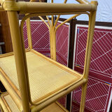 1970s bamboo and wicker shelf