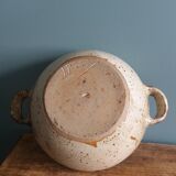 Soup tureen, vegetable dish in Puisaye stoneware signed by Jean-Pierre Prud’homme.