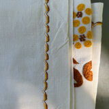Vintage hand-embroidered square tablecloth