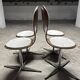 Suite de 4 chaises vintage bois cintré et palissandre. Allemagne, années 60