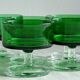 Lot de 6 coupes à dessert en verre vert émeraude