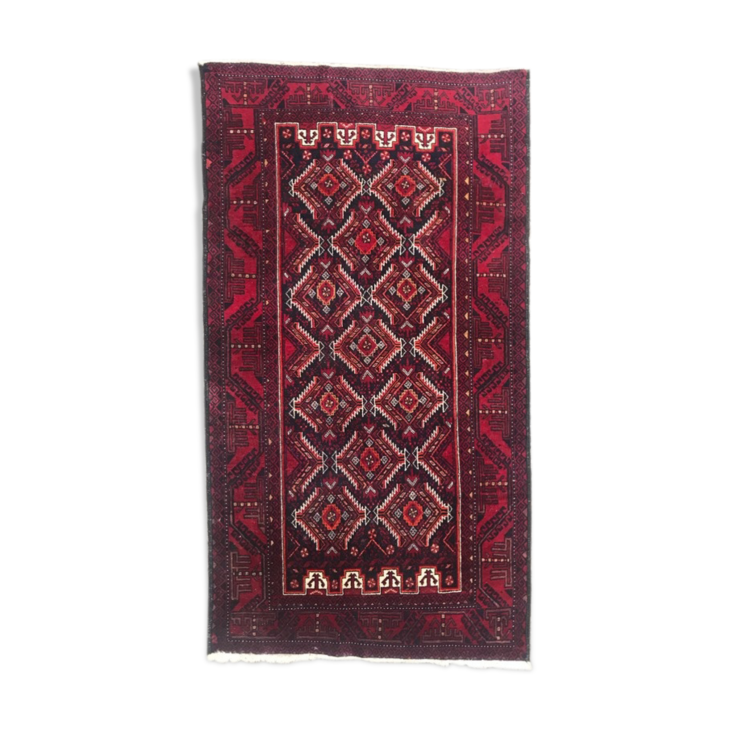 Vintage Afghan handmade rug - 100x183 cm