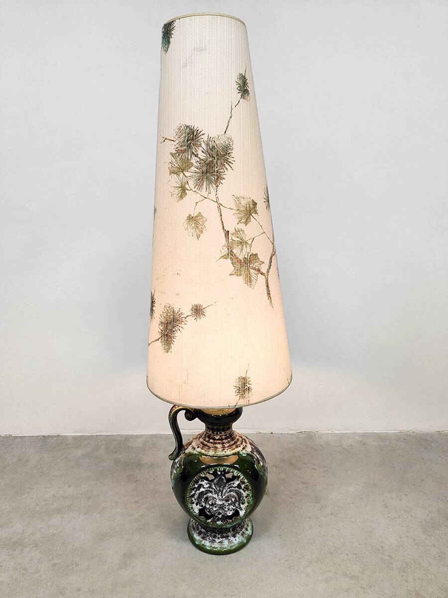 Vintage West Germany fat lava floor lamp ceramic 'Nature'