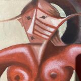 Painting "Nue Cubiste" dated 1959 HST signed Jean Gleyse (1915-1991)