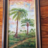 Tableau peinture exotique style colonial