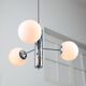 Vintage Italian Chrome and Opaline Chandelier