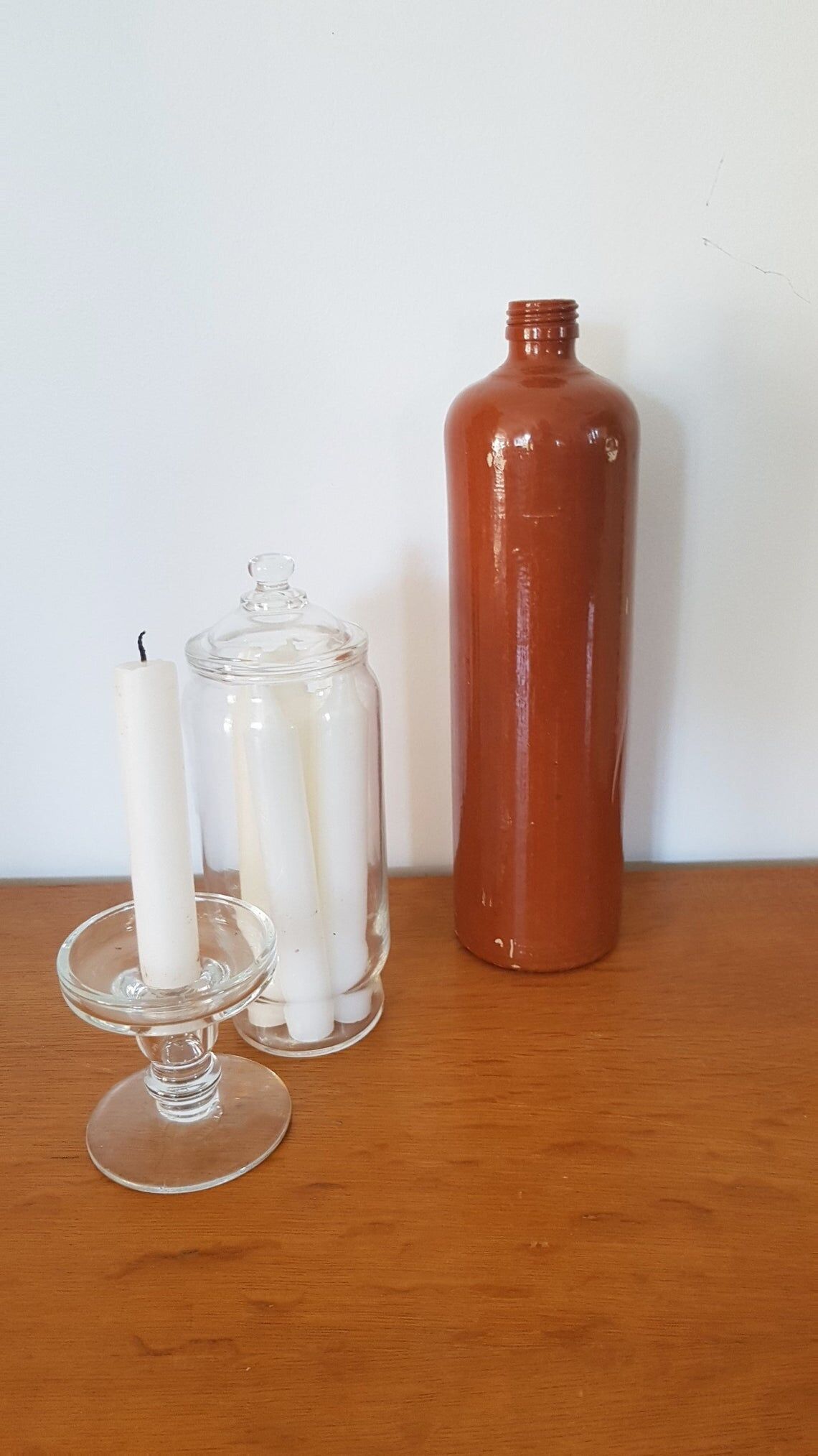 Enamelled sandstone bottle