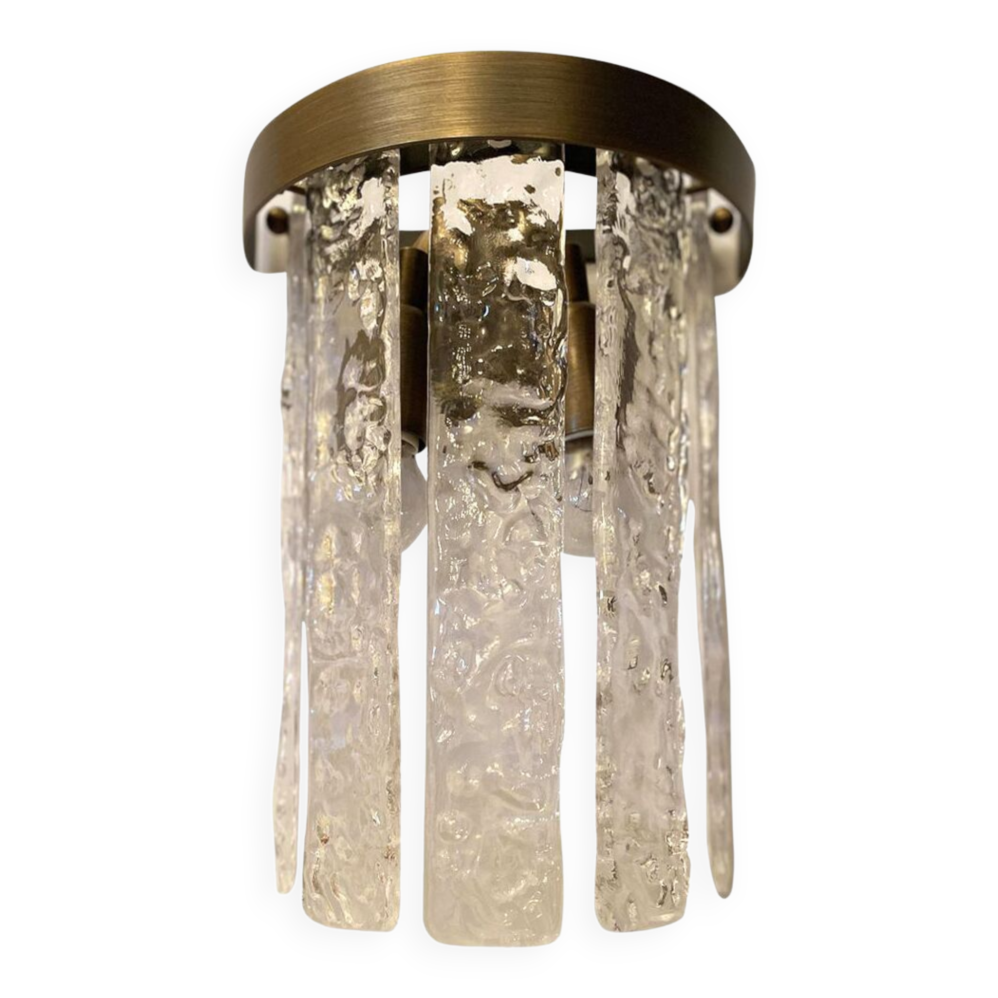Hammered strips “listelli” murano glass belt wall sconces