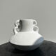 Artisanal terracotta vase painted white with double handles H:16 D:20