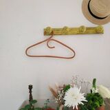 Coat rack - antique hook in patinated yellow wood