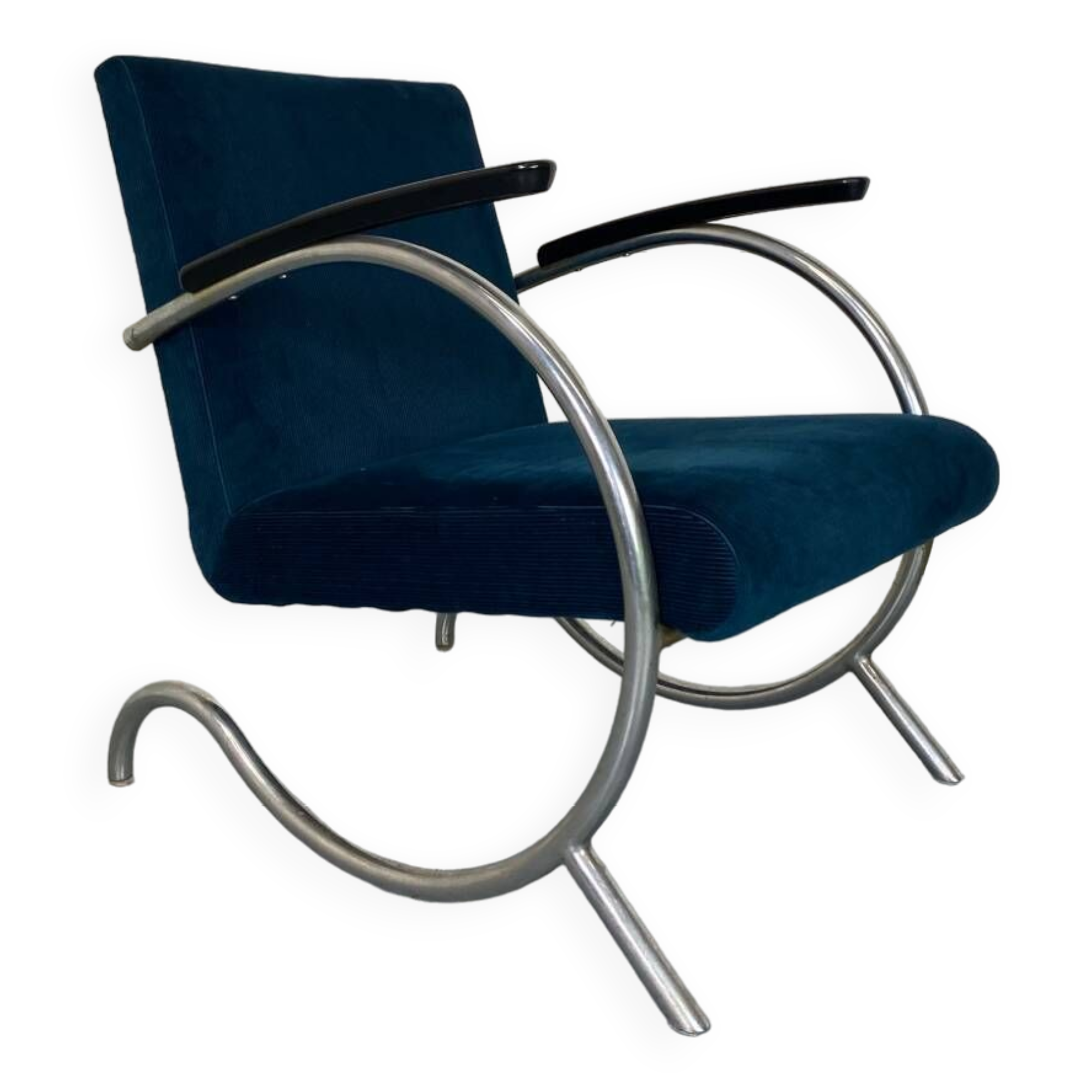 Fauteuil Bauhaus Art Déco en Acier Tubulaire par Jan Schröfer pour Ahrend De Cirkel, 1920s