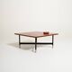 Vintage Italian teak and metal coffee table, 1970s