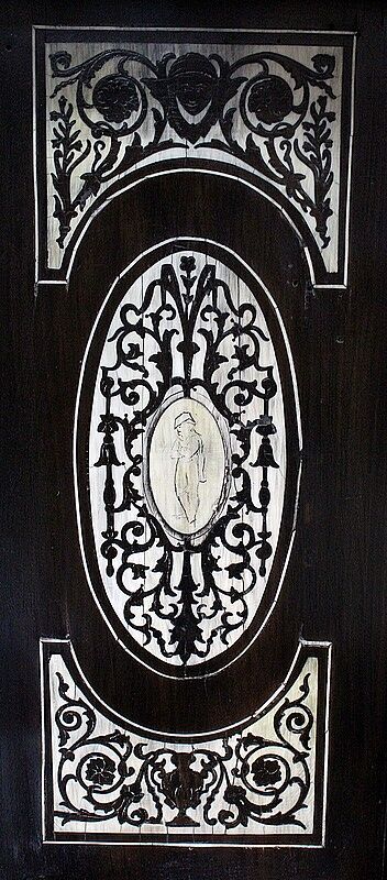 Ceremonial showcase in blackened pearwood, Napoleon III period - 1850