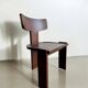 Retro solid wood brutalist chair