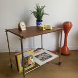 Side table vinyl door with wheels