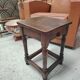Small stool, side table or bedside table in solid wood with turned legs.