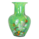 Speckled green crystal vase by mf cristal de paris