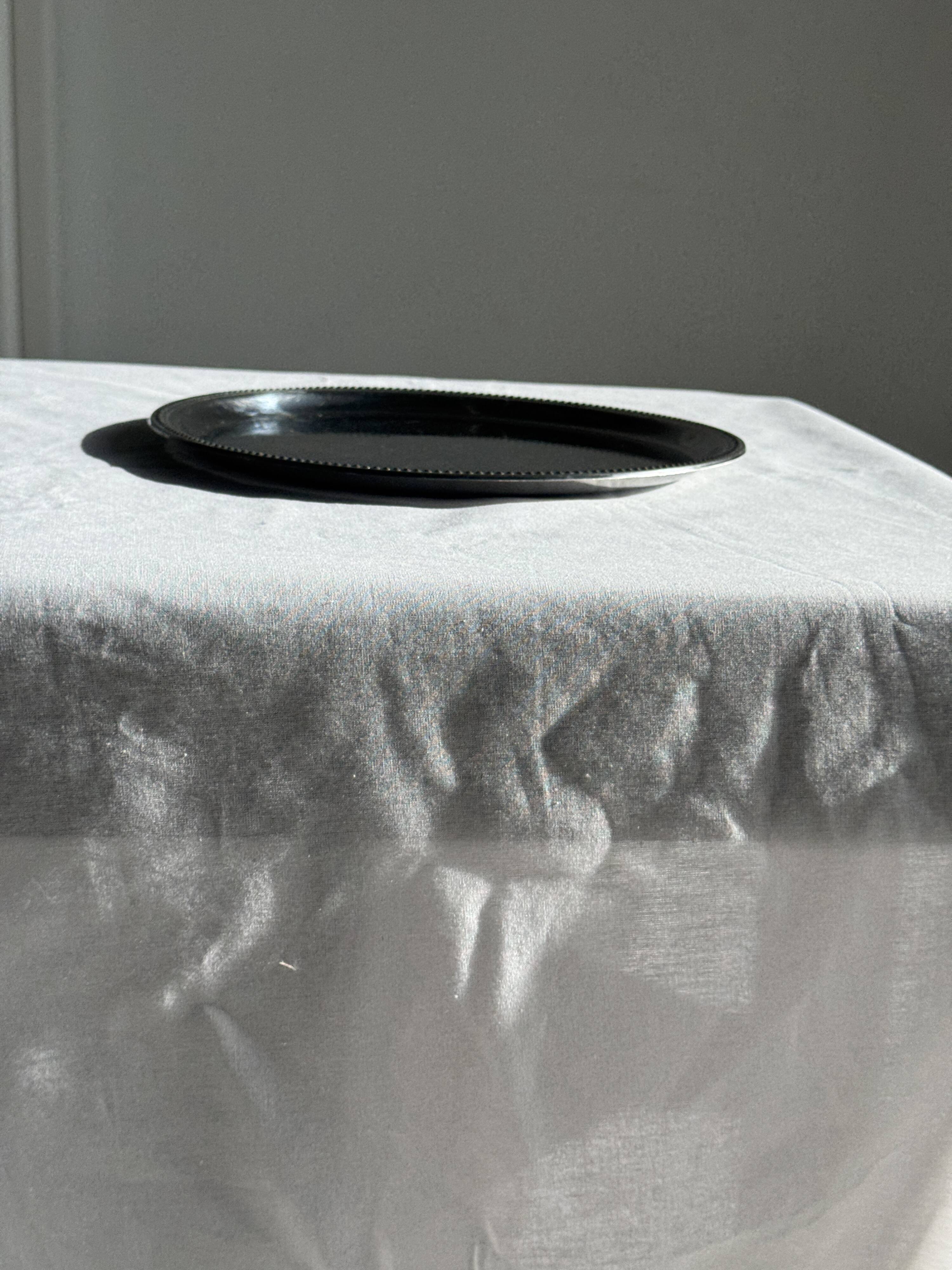 Vintage circular plate with pearl stripe D27