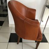 Leather club armchair