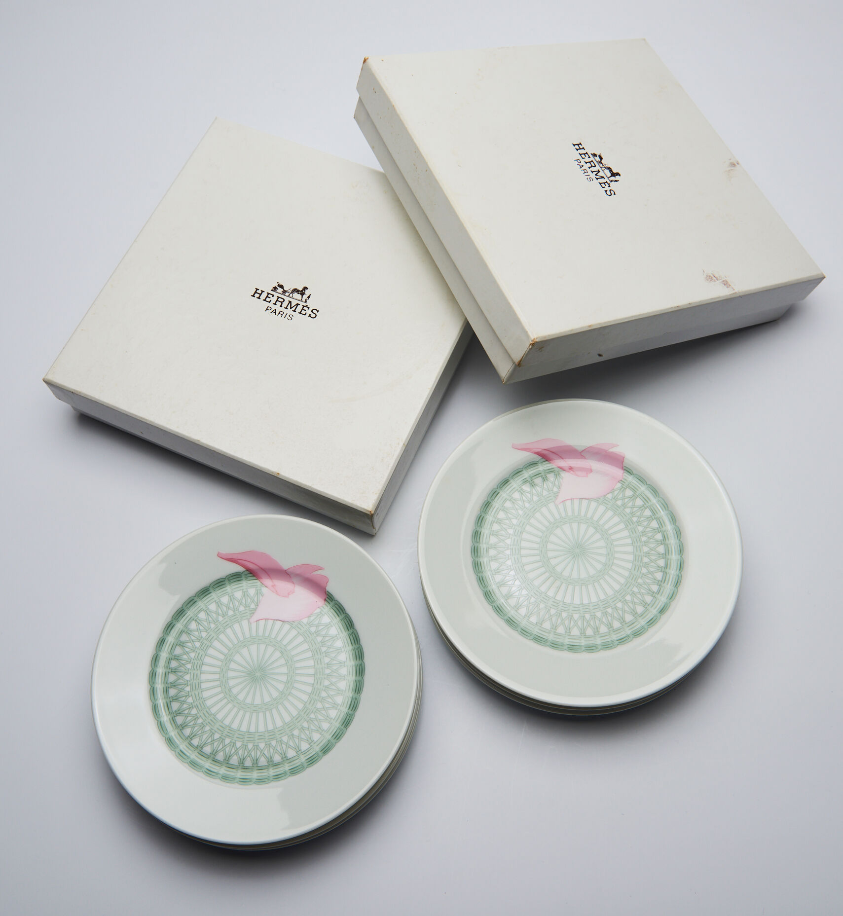 6 dessert plates Hermès Peonies 16 cm