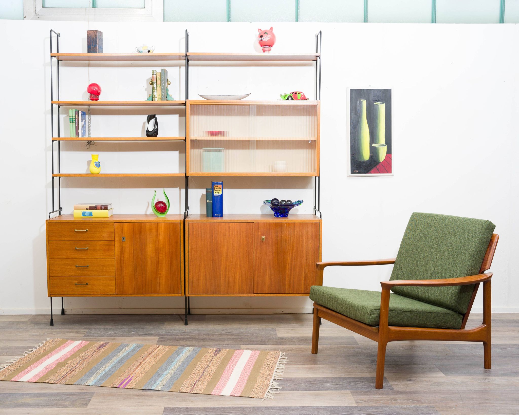Mid-century teak shelf, designed by Hilker for Omnia, Germany, 1960s