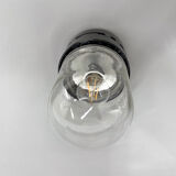 Vintage industrial bakelite & glass ceiling or wall light, Czechoslovakia, 1950's