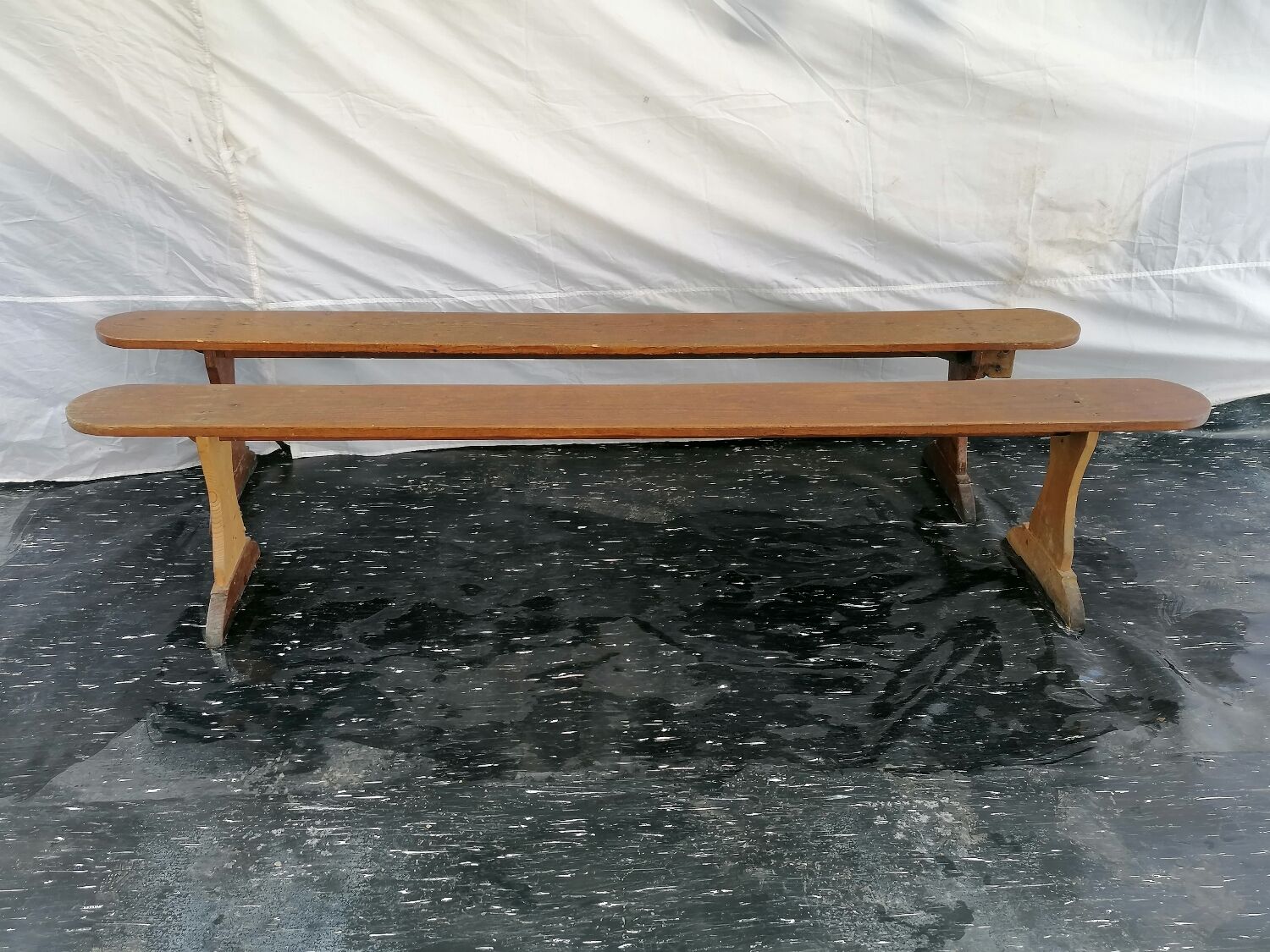 Pair of farmhouse benches