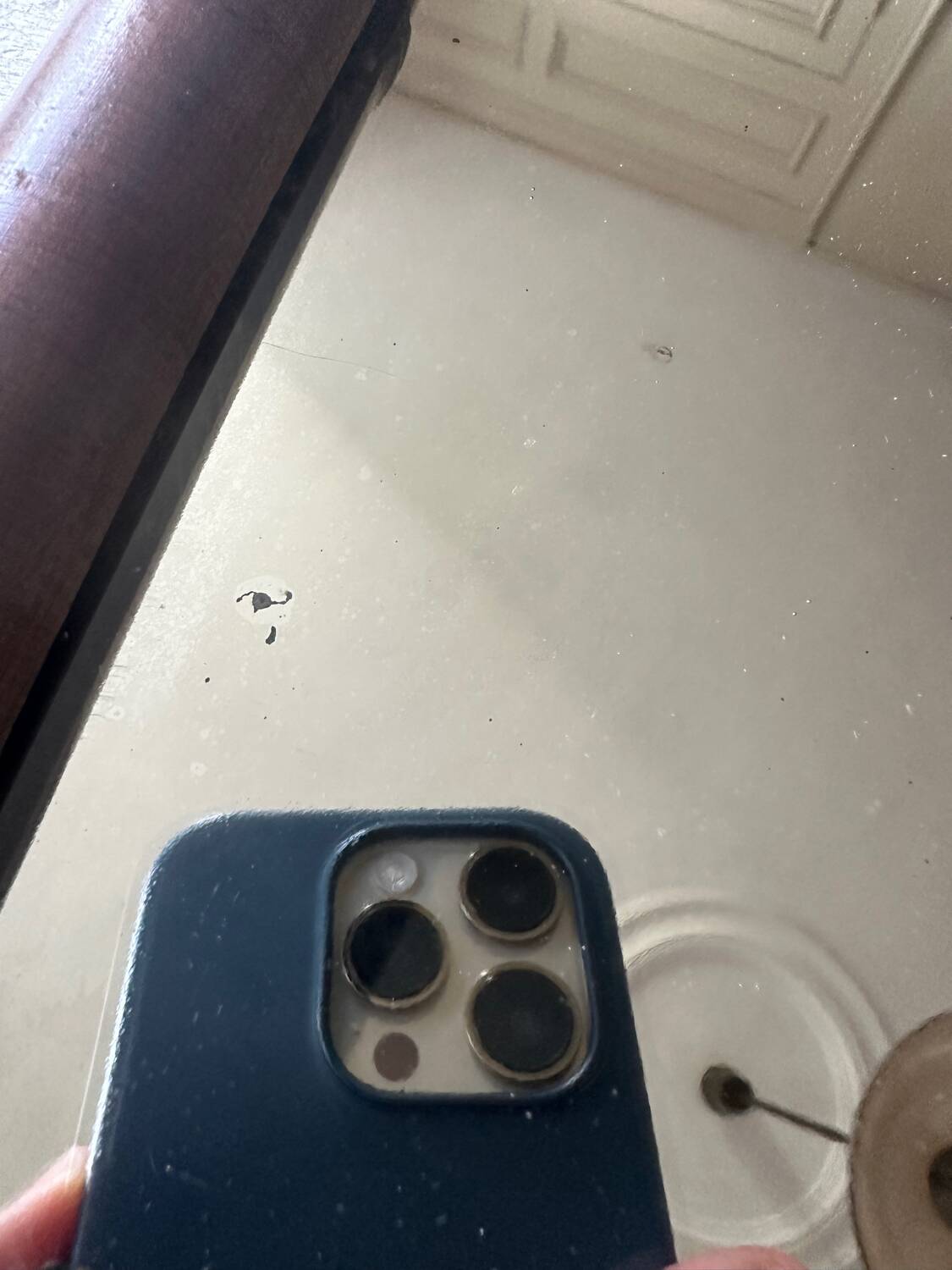 Bamboo-shaped wooden mirror