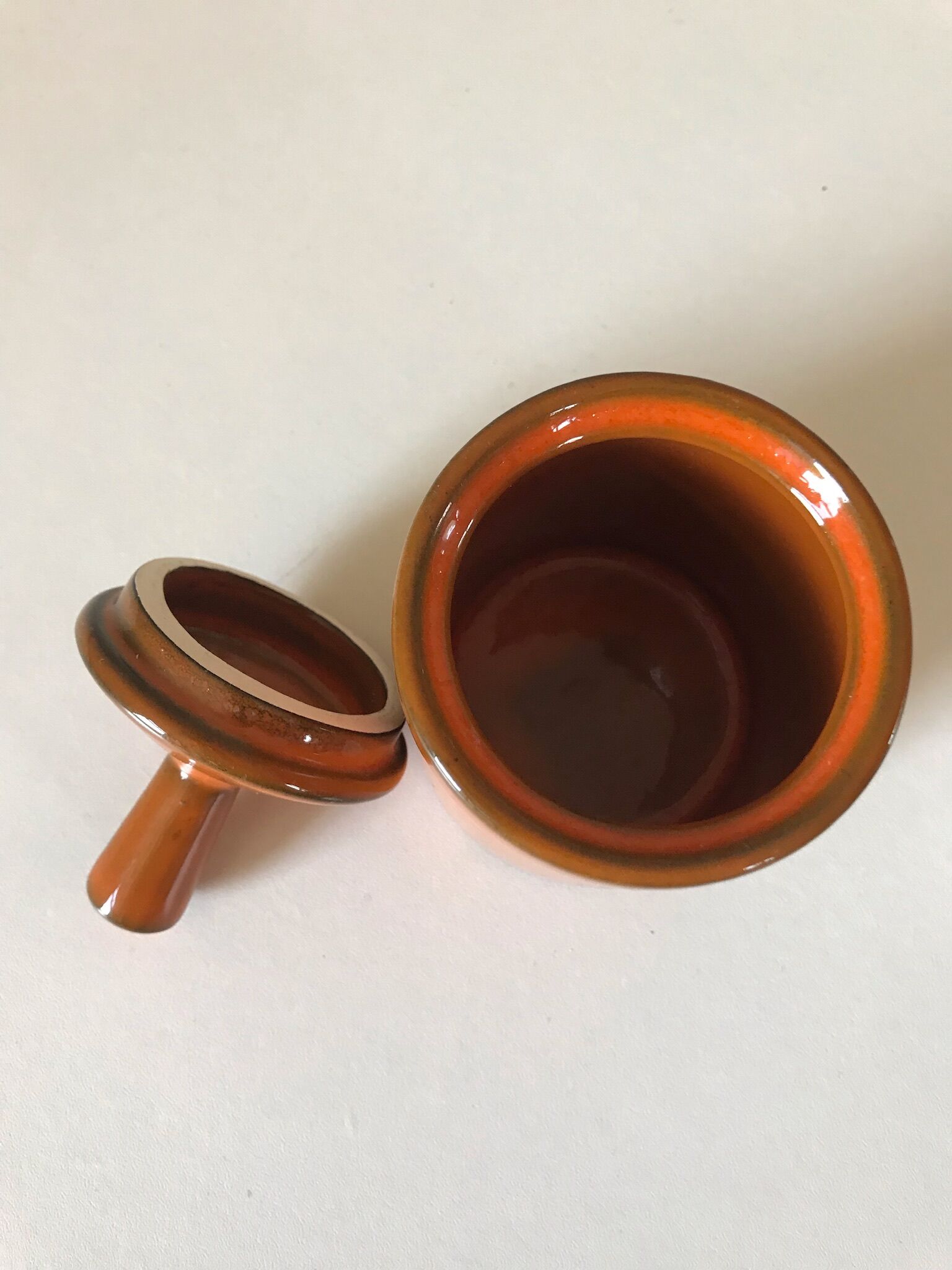 Orange ceramic pot Years 70